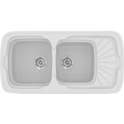 Sanitec Classic 304 Επικαθήμενος Νεροχύτης Γρανίτη Αντιστρεφόμενος Ματ Granite White 96x51cm