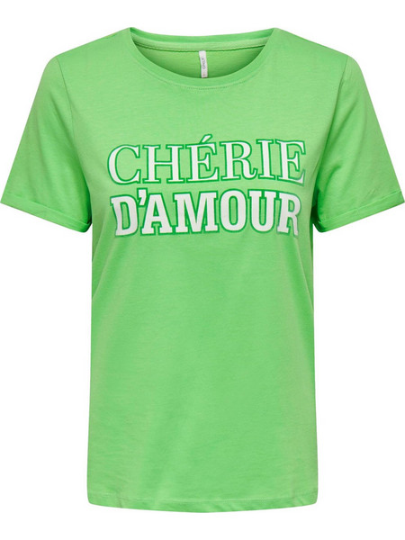 ΓΥΝΑΙΚΕΙΟ T-SHIRT ONLY REBECCA S/S AMOUR TOP BOX - ΠΡΑΣΙΝΟ