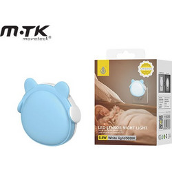 Moveteck Φωτάκι Νυκτός Led με Αισθητήρα 0.6W Μπλε