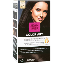 Jean Iver Cream Color 4.0 Καστανό Μεσαίο Μόνιμη Βαφή Μαλλιών 60ml