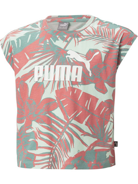 Puma Flower Power Παιδικό T-Shirt Αμάνικο Πράσινο Mint 673538-31
