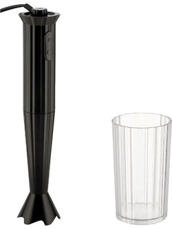Alessi MDL10 Plisse Black Ραβδομπλέντερ με Μεταλλική Ράβδο 500W