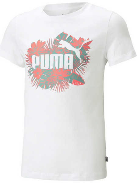 Puma Flower Power Παιδικό T-Shirt Κοντομάνικο Λευκό 673528-02
