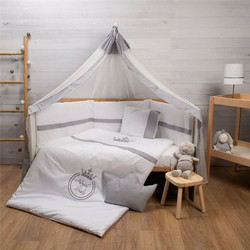Abo Royal Σετ Κούνιας 70x140cm Grey 9τμχ