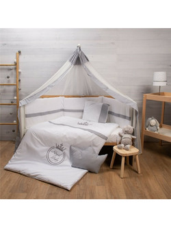 Abo Royal Σετ Κούνιας 70x140cm Grey 9τμχ