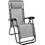 HomeMarkt Relax Companion Ξαπλώστρα Πολυθρόνα Παραλίας Μεταλλική Πτυσσόμενη με Μαξιλάρι Γκρι HM5095.01