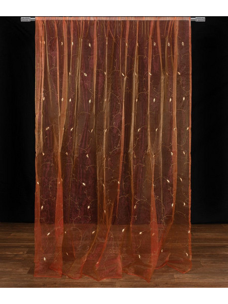 Silk Fashion Κουρτίνα με Τρέσα 280x300 zg5724 Πορτοκαλί