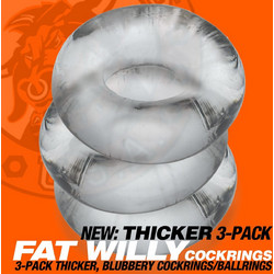 Oxballs Fat Willy Rings Σετ Ελαστικά Δαχτυλίδια Πέους Σιλικόνης Διαφανή 3τμχ
