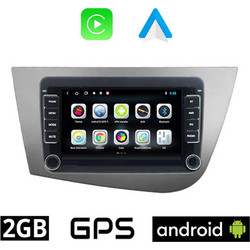 SEAT LEON (2005-2011) Android οθόνη αυτοκίνητου 2GB με GPS WI-FI (ηχοσύστημα αφής 7" ιντσών OEM Android Auto Apple Carplay Youtube Playstore MP3 USB Radio Bluetooth Mirrorlink εργοστασιακή, 4x60W, AUX