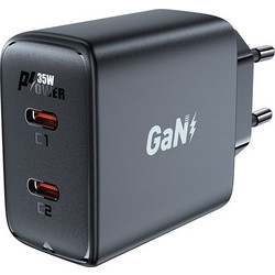 Acefast A49 Φορτιστής Χωρίς Καλώδιο με 2 Θύρες USB-C 35W Power Delivery Black