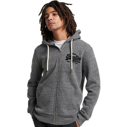 Superdry Ανδρική Ζακέτα Φούτερ με Κουκούλα και Φερμουάρ Ανθρακί M2013132A-9VJ