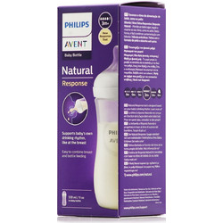 Philips Avent Natural Response Πλαστικό Μπιμπερό με Θηλή Σιλικόνης κατά των Κολικών 3m+ White 330ml