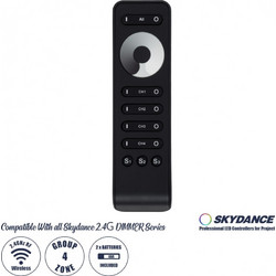 GloboStar 71573 RS6 SKYDANCE Ασύρματο Χειριστήριο Αφής RF 2.4Ghz 4 Καναλιών για όλα τα Μονόχρωμα 4 Καναλιών SKYDANCE Controller DC 3V 2 x AAA - IP20 Μαύρο Μ15.5 x Π4.5 x Υ1.9cm - 5 Years Warranty
