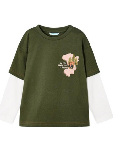 Mayoral Παιδικό T-Shirt Μακρυμάνικο Χακί 13-04022-058