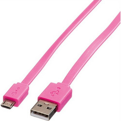 VALUE USB cable type A-B Micro V.2.0 1m PINK 11.02.8762-10