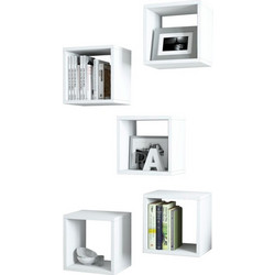 ΣΕΤ ΡΑΦΙΑ ΤΟΙΧΟΥ 5ΤΜΧ ΜΕΛΑΜΙΝΗΣ HM9519.03 ΛΕΥΚΟ 30x30x24Y εκ