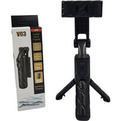 V03 Selfie Stick Τρίποδο Κινητού με Bluetooth Μαύρο - OEM