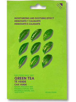 Holika Holika Green Tea Pure Essence Sheet Μάσκα Προσώπου για Ακμή Ενυδάτωση & Λεύκανση με Πράσινο Τσάι 20ml