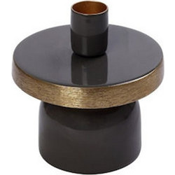 Κηροπήγιο μεταλλικό γκρι/χρυσό 10cm Espiel AKA226K6
