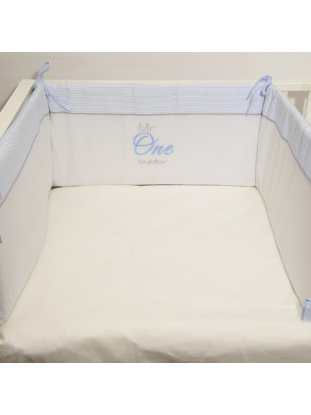 Baby Oliver Des 49 Πάντα Κούνιας Λευκό Μπλε 35x210cm