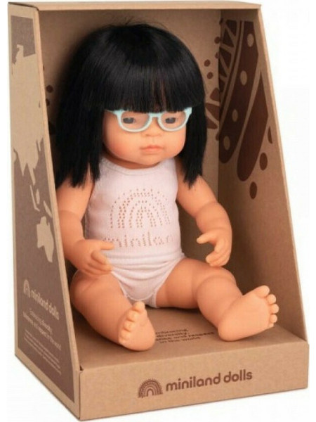 Miniland Asian Girl With Glasses Με Εσώρουχα 38cm