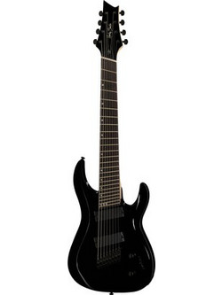 Harley Benton R-458 Fanfret Ηλεκτρική Κιθάρα ST Style με HH Μαγνήτες και Ταστιέρα Amaranth 8 Χορδών Black