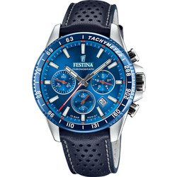 Festina Ανδρικό Ρολόι Χρονογράφος με Μπλε Δερμάτινο Λουράκι F20561/3