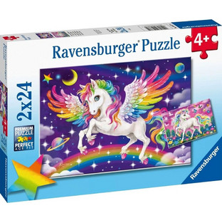 Παιδικό Puzzle Ravensburger Μονόκερος & Πήγασος 2x24 Κομμάτια