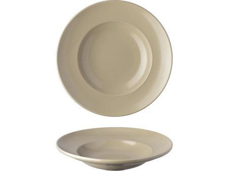 Lukanda Pasta Πιάτα Βαθιά Πορσελάνης Γκρι Nature 27cm 6τμχ NAT1-PP-27