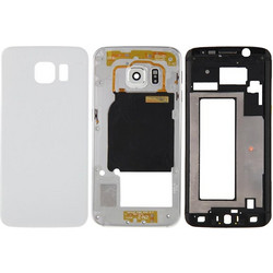 For Galaxy S6 Edge / G925 Full Housing Cover (Front Housing LCD Frame Bezel Plate + Back Plate Housing Camera Lens Panel + Battery Back Cover ) (White) (OEM)