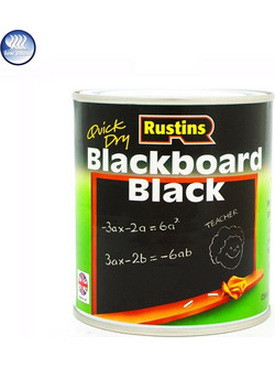 Χρώμα Κιμωλίας για μαυροπίνακα, Rustins Blackboard Black, μαύρο, ματ, 500ml Μαύρο 0,500 litre