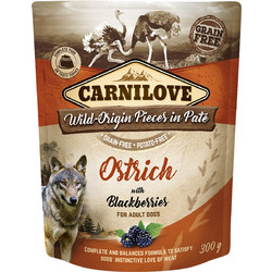 Carnilove Wild Origin Pieces in Pate with Ostrich & Blackberries 300gr
