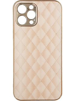 GKK Electroplate Glass Case Apple iPhone 12 Pro Cube Μπεζ