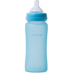Bo Jungle B-Thermo Γυάλινο Μπιμπερό με Θηλή Σιλικόνης 0-6m Blue 300ml 595200