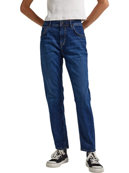 Pepe Jeans Ψηλόμεσο Γυναικείο Τζιν Παντελόνι Carrot Εφαρμογή Navy Μπλε PL204176VR6R-000