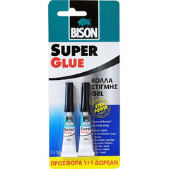 Bison - Κόλλα Στιγμής - Super Glue Gel 2x3gr (1+1) (7000337)