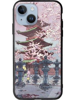 Θήκη Ukiyo-e - Cherry Blossom iPhone 15 Groove TPU (Tempered Glass και TPU)