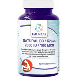 Full Health Natural D3 / K2 (MK7) 2000ui / 100mcg 120 Κάψουλες