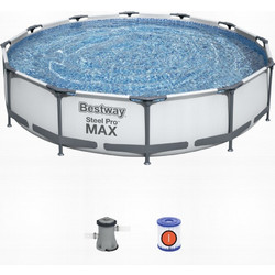 Bestway Steel Pro 56416 Πισίνα Πλαστική με Μεταλλικό Σκελετό Φ366x76cm