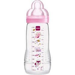 Mam Easy Active Baby Πλαστικό Μπιμπερό με Θηλή Σιλικόνης κατά των Κολικών 4m+ Space Pink 330ml