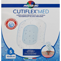 Master Aid Cutiflex Αδιάβροχες Αυτοκόλλητες Γάζες 10x8cm 5τμχ