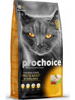Prochoice Pro 32 Adult Sterilised with Chicken & Rice 2kg