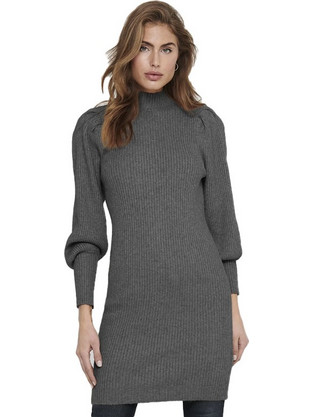Only Katia Mini Καθημερινό Φόρεμα Πλεκτό Ανθρακί 15232502