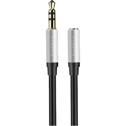 Earldom ET-AUX34 Καλώδιο Επέκτασης Female to Male Audio Jack 3.5 AUX 1μ - Χρώμα: Ασημί -Μαύρο