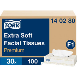 Χαρτομάντιλα 2φυλλα 20x20,8 Cm 30x100τεμ Tork Extra Soft 140280