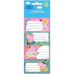 Ετικέτες τετραδίων αυτοκόλλητες Hasbro Peppa pig 5 φύλλα 20τμχ (000482775)
