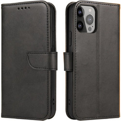 Magnet Case for Samsung A55 with flap and wallet - black