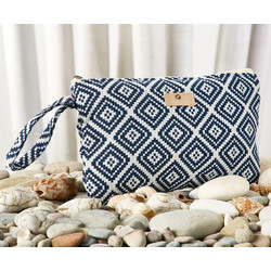WhiteEgg Z/148-17 Γυναικείο Νεσεσέρ Παραλίας 33x4x22cm Μπλε