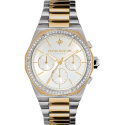 Olivia Burton Hexa Γυναικείο Ρολόι Χρονογράφος με Ασημί Χρυσό Μεταλλικό Μπρασελέ 24000100