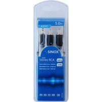SINOX SXA3405 LEVEL 3 GOLD CABLE 3.5mm M - 2RCA M SLIM BLACK 5.0m